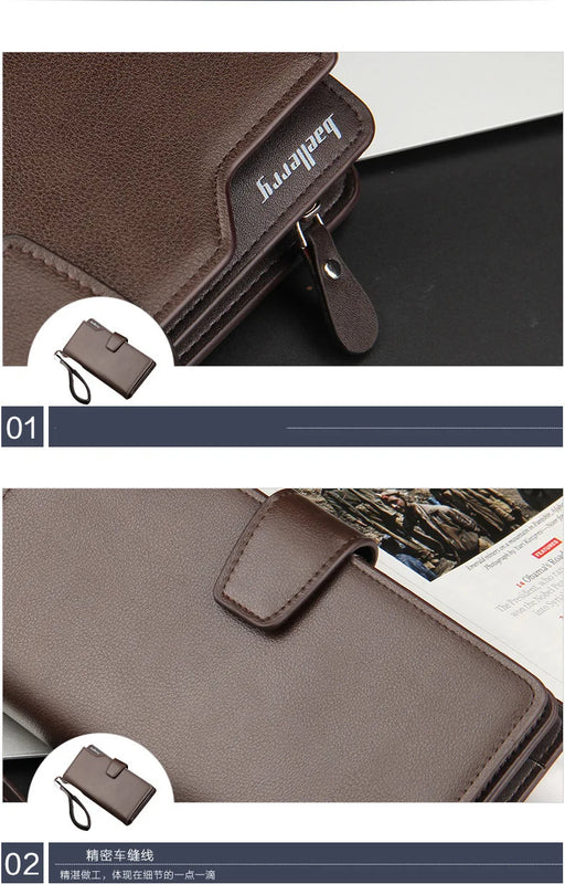 New Card Holder Men Wallets Business Long Design Quality Fashion Casual Men Purse Zipper Multi-function Wallets