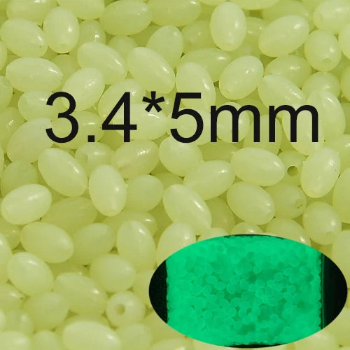 INFOF 100-500pcs/lot Soft Egg Beads Fishing Stop Luminous Oval Rubber Stopper Night Fly Fishing Accessories pesca