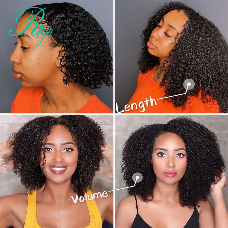 Riya Hair Clips In Brazilian Human Hair Afro Kinky Curly Clip In Hair Extensions 8 Pieces And 120g/Set Natural Color Remy Hair