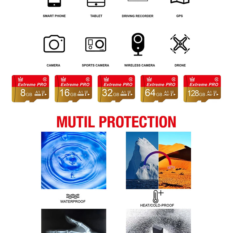 Memory Card 16GB 32GB Mini SD Card 64GB 128GB 256GB MiniSD Max Uitra C10 TF card cartao de memoria for Mobile Phone Monitoring
