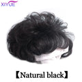 XIYUE Natural Black Brown Hair Topper With Bangs Clip In Hair Extensions Hairpieces Heat Resistant Fiber For Women