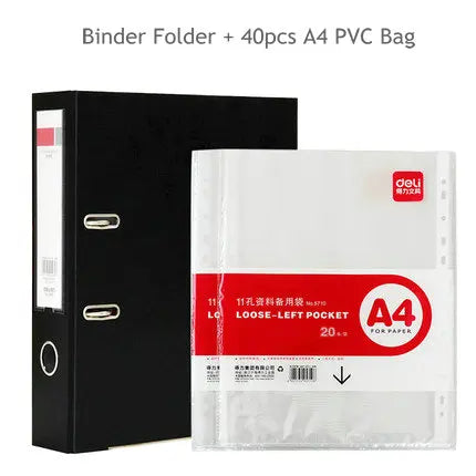 Deli Large Ring Binder A4 File Folder Kraft Paper Archivador Anillas A4 Folder For Documents Organizer Big Ring Binder Folder A4