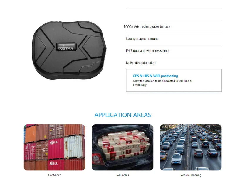 4G TKSTAR TK905 Car GPS Tracker 5000mAh 90 Days Standby GPS AGPS Dual Positioning Real Time Monitor Free Web APP Car Accessories