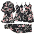 Pajama Set Women Lace Trim Satin Sleepwear Pyjamas | SAMAG