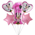 5pcs Mickey Minnie Head Birthday Party Decoration Balloon Helium Foil Balloons Baby 1st Baby Shower Air Globos Kids Toys Ball