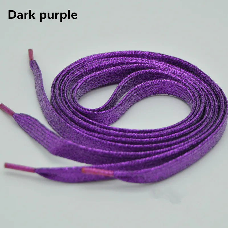 1 cm Width Colorful Lurex Shoelaces Trendy Bright Colorful Fall Winter Shoelaces Sneaker White Casual Sports Leather Shoes Laces