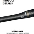 TOSEEK Carbon Fibre Handlebar MTB Bicycle Handle Bar Parts 31.8mm Rise/Flat Handlebars 580/600/620/640/660/700/720/740/760mm