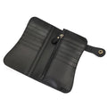 Men's Vintage Crazy Horse Leather Chain Wallet Genuine Leather Bifold Long Wallet Snap Card Holder Purse Zipper Coin Rfid Pocket
