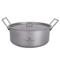 Boundless Voyage 2L 5L Big Capacity Soup Pot Titanium Camping Pot with Lid Folding Handle for Hiking Picnic Outdoor Cooking Pot