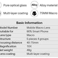 Ulanzi 17mm 10X Macro Lens Universal For iPhone 13 14 15 16 Mini Pro Max Samsung S20 S21 S22 S23 Ultra Huawei XiaoMi Phone Lens