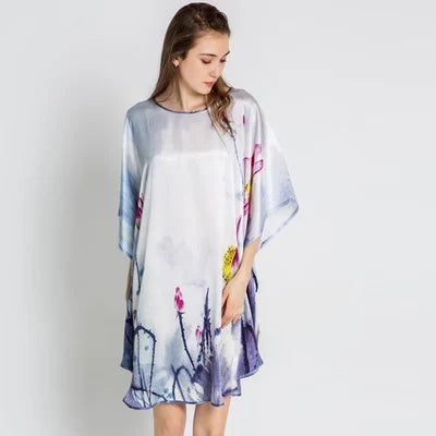 19MM 100% Mulberry Silk Nightgowns For Women  sleepwear  Silk Night Dress Long  Nighty Real Plus Size Ladies Silk Pajamas  100kg