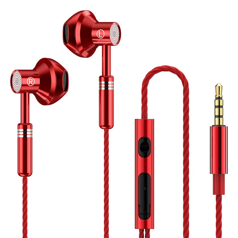 EARDECO Wired Headphones In-ear Phone Earphone Earbuds Sport Mobile Headphones 3.5mm Metal Headset Stereo Earphones with Mic
