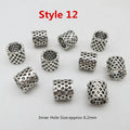 10pcs/pack Antique Silver different 10 styles hair braid dread dreadlock beads rings tube approx 5.9-6.4mm inner hole jewelry