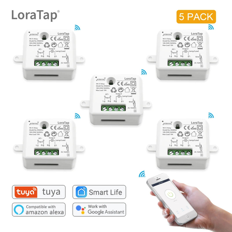 LoraTap Mini DIY Module Wifi Light Switch Wireless APP Remote Control Switch 220V Smart Home Electrical Switches