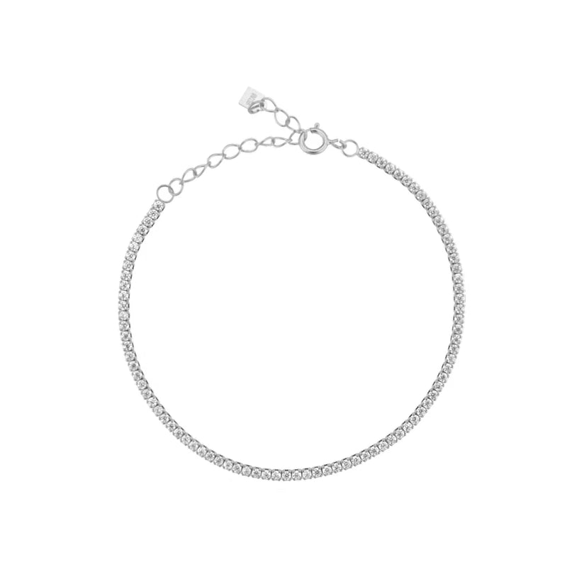 ANDYWEN 925 Sterling Silver 1.5mm Tennis Zircon Charm Long Chain Necklace Rock Punk Fashion Fine Jewelry Gift Wedding Party