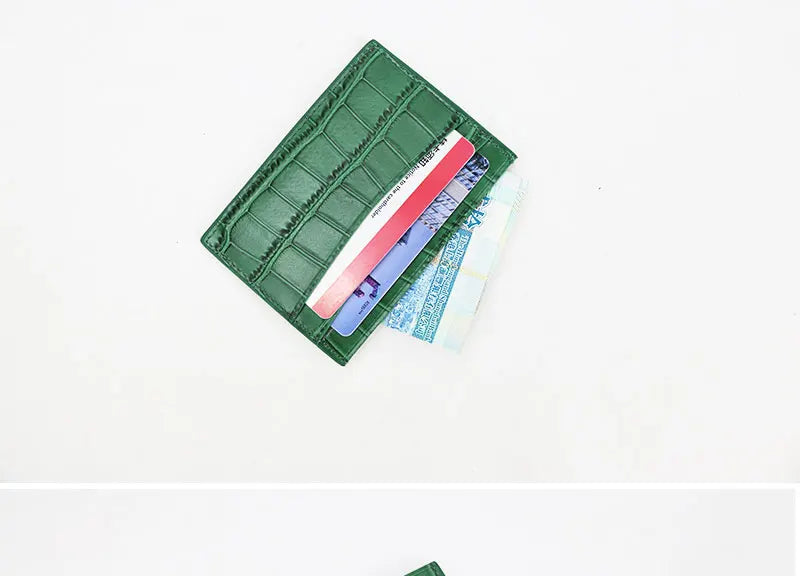 Classic Crocodile Pattern Card Holder Men Women Genuine Leather Leather Credit Card Case ID Card Holder Wallet Purse Pouch