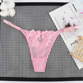 Women Lace Panties Thongs Pearl Pendant Lace Embroidery G-String T-Back Briefs Underwear Adjustable Ladies Panties Sexy Lingerie