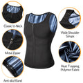 Men Sauna Sweat Vest Waist Trainer Corset Zipper Workout Tank Top Slimming Body Shaper Compression Shirt Weight Loss Fat Burner