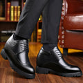 Men's Cowhide Elevator Men's Shoes Increased 12cm Business Formal Wear Leather Shoes Increased Brock High Heel Derby Men's Shoes