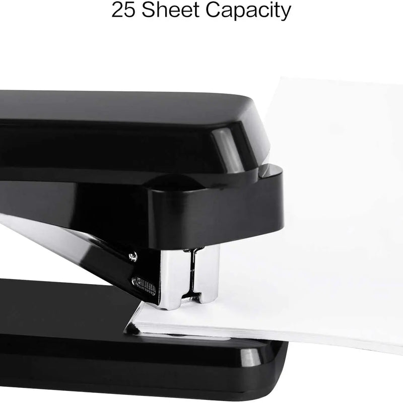 Swing-Arm Swivel Stapler  25 Sheet Capacity 360 Degree Rotate Desktop Staplers For Booklet Or Book Binding Black
