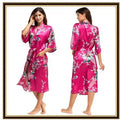 Half Sleeve Loose Style Woman Japanese Kimono Satin Silk | SAMAG