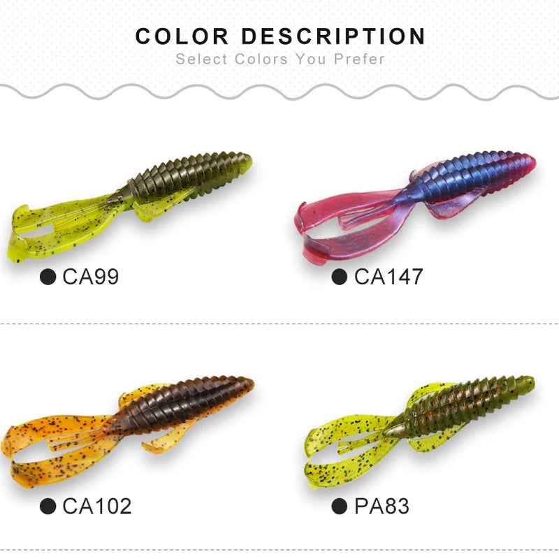 ESFISHING Hot Jigging Silicone Bait Rage Bug Craw 100mm Wobblers for Pike Bass Pesca Artificial Ned Fishing Lure Salts