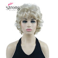 StrongBeauty Short Wig Soft Tousled Curls Blonde Highlights Full Synthetic Wigs COLOUR CHOICES