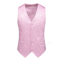 2026 Men's White Rose Sleeveless Waistcoat, Single-breasted V-neck Business Vest, Wedding Party Men Vests Blue Red Black