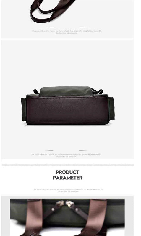 Men's Shoulder Bag Nylon Material British Casual Fashion School Style High Quality Multi-function Large Capacity Design