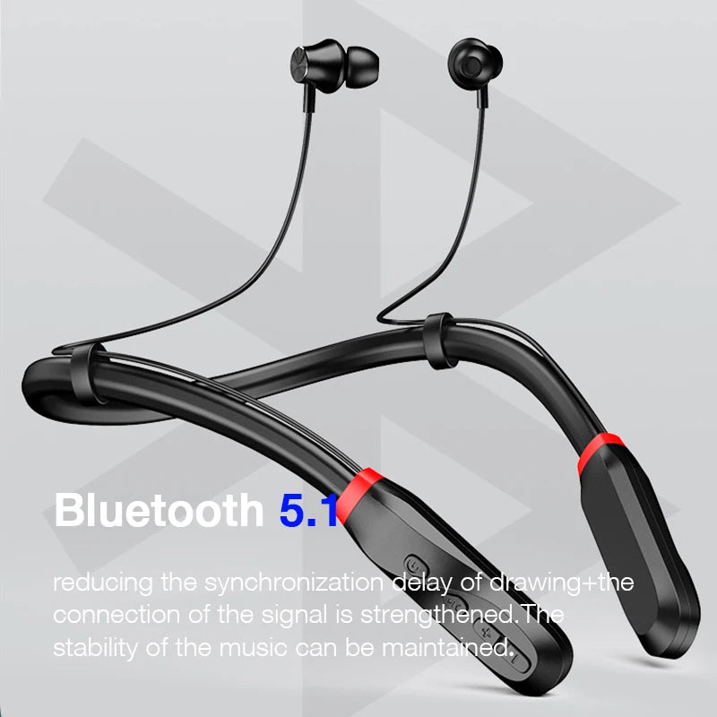EARDECO 200 Hour Playback Bluetooth Earphone Bass Wireless Headphones Neckband Bluetooth Earphone with Mic Sport Music Stereo