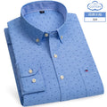 S~6XL Cotton Oxford Shirt For Men's Long Sleeve Plaid | SAMAG