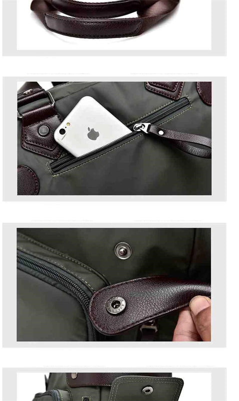 Men's Shoulder Bag Nylon Material British Casual Fashion School Style High Quality Multi-function Large Capacity Design