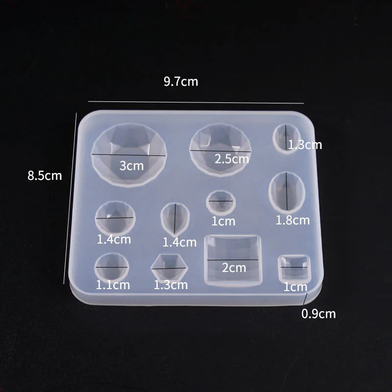 SNASAN Cute Beads Cube Triangle Silicone Mold For Jewelry Earrings Pendant Making Resin UV Epoxy Resin Molds Crafts DIY Tool