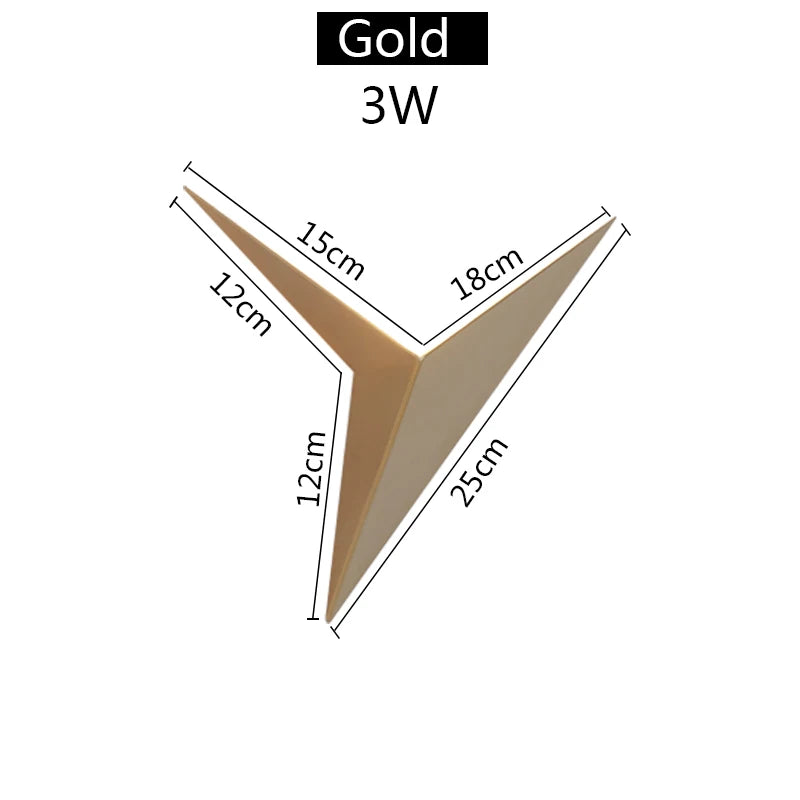 Creative Triangle Wall Lamp Nordic Led Wall Light Living Room Background Bedside Lamps Stairs Indoor Bra Wall Sconce Lighting