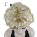 StrongBeauty Short Wig Soft Tousled Curls Blonde Highlights Full Synthetic Wigs COLOUR CHOICES