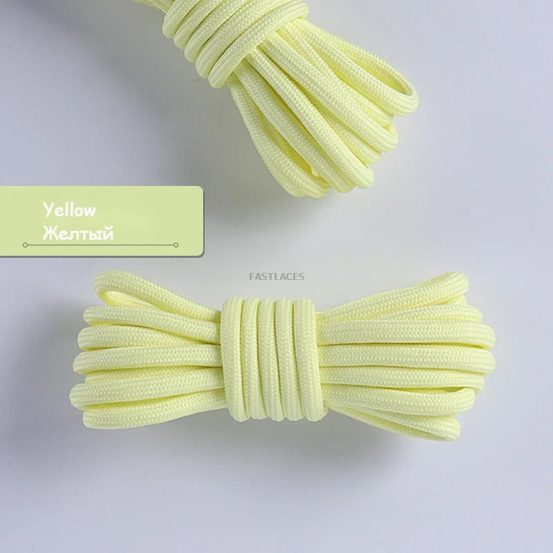 1pair Round Shoelaces Polyester Solid Classic For Yezy Sports Boot Bold Shoeslace Sneaker Shoe Laces Shoes Strings