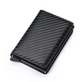 RFID Business Credit Card Holder Men Multifunction Automatic Aluminium Alloy Leather Cards Case Mini Wallet Slim Coin Purse