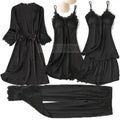 Pajama Set Women Lace Trim Satin Sleepwear Pyjamas | SAMAG