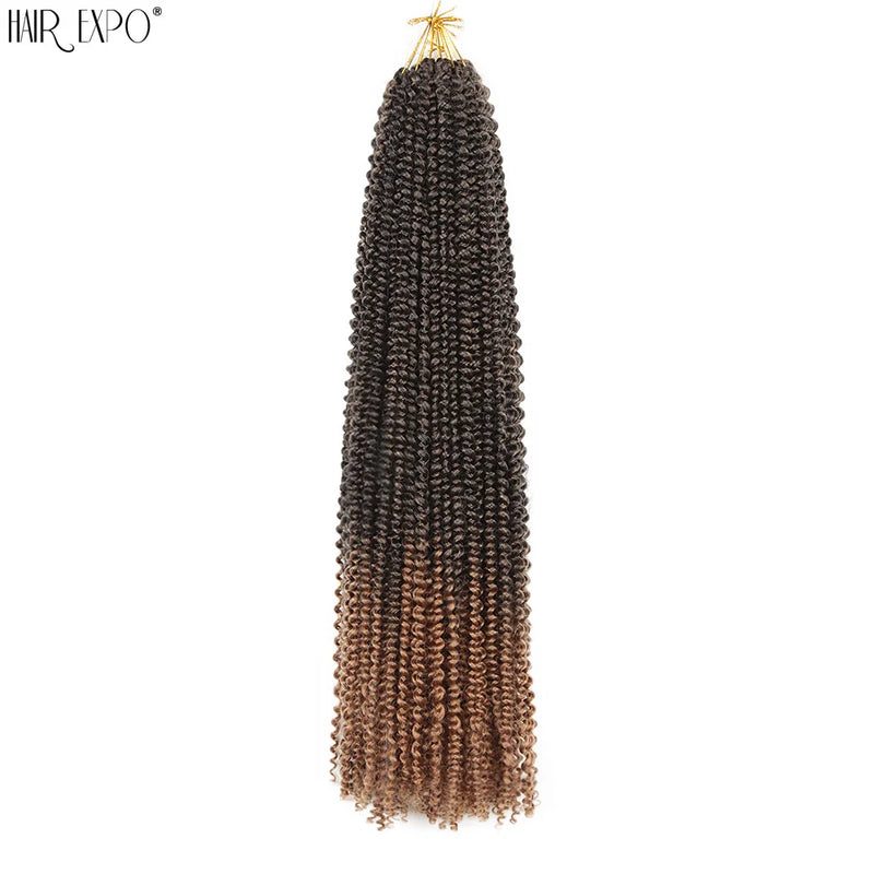 30" Passion Twist Crochet Hair Pre-Looped Synthetic Braiding Hair Extensions Ombre Pre-Twisted Water Wave Braids Hair Expo City
