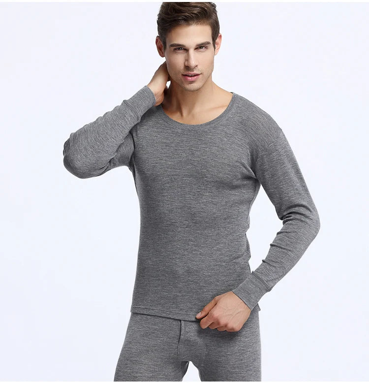 Thermal Underwear Set for Men, 100% Merino Wool, Breathable Tops and Pants, 200GSM Weight Set, Winter