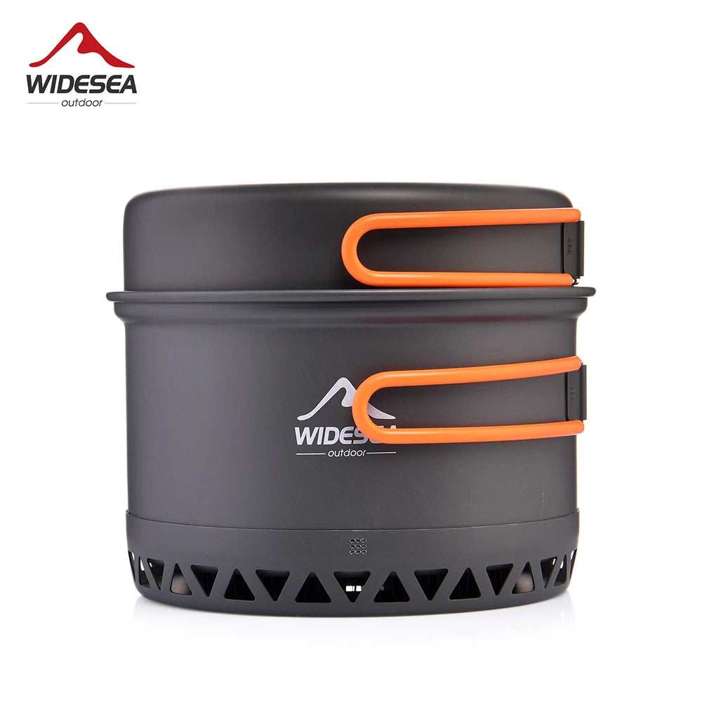 Widesea Camping Pot 1.3L 2.3L Cookware Outdoor Cooking Kettle Set Heat Cooker Travel Tableware Tourist Kitchen Utensil Equipment