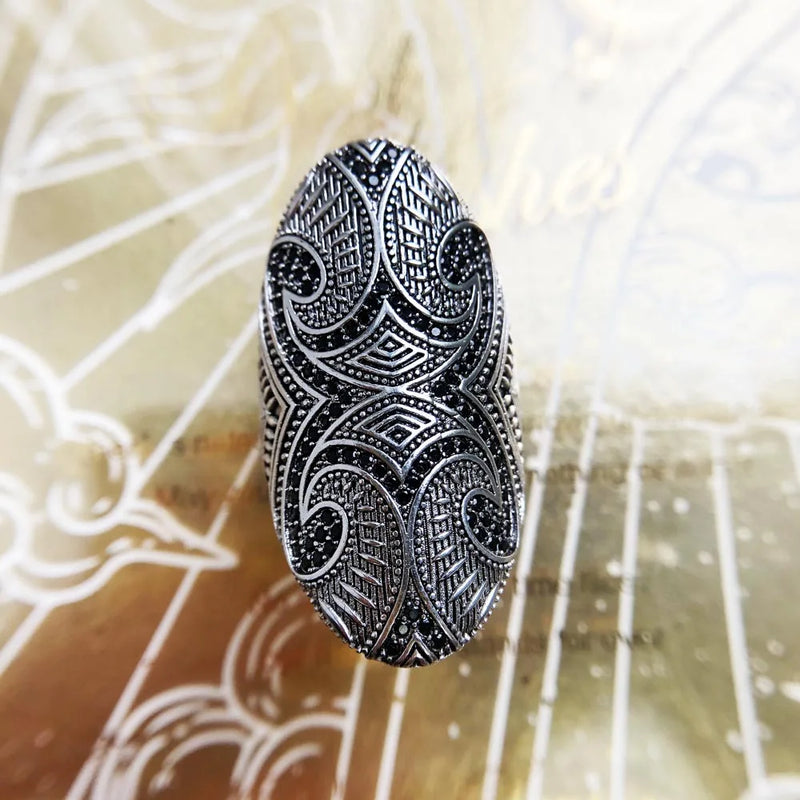 Ring Maori Cultural Tattoo Ornament,Bridal Sets Fashion Good Jewerly For Women Men Gift In 925 Sterling Silver