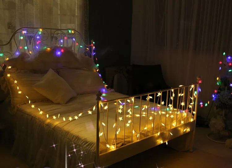 1.5m/3m/6m/10m LED Star String Lights Christmas Garland Battery USB Powered Wedding Party Curtain String Fairy Lamps For Home