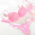 Cotton Deep V Lace Surface Push Up Sexy Bra Panty Sets Matching Bow G-string Comfortable Underwear Women Lingerie Set Intimates