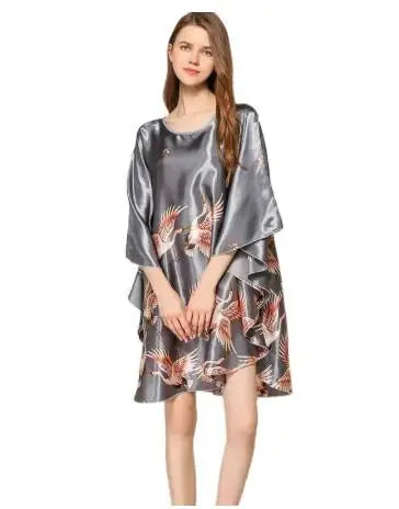 Summer New Chinese Style Satin Robe Dress Women's Sexy | SAMAG