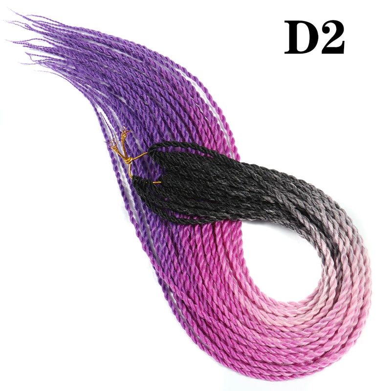 AZIR Senegalese Twist Hair Crochet Braids 24 inch 30 Roots/pack Synthetic Crochet Hair Senegalese Braids Twist Hair for Braids