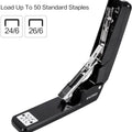 Swing-Arm Swivel Stapler  25 Sheet Capacity 360 Degree Rotate Desktop Staplers For Booklet Or Book Binding Black