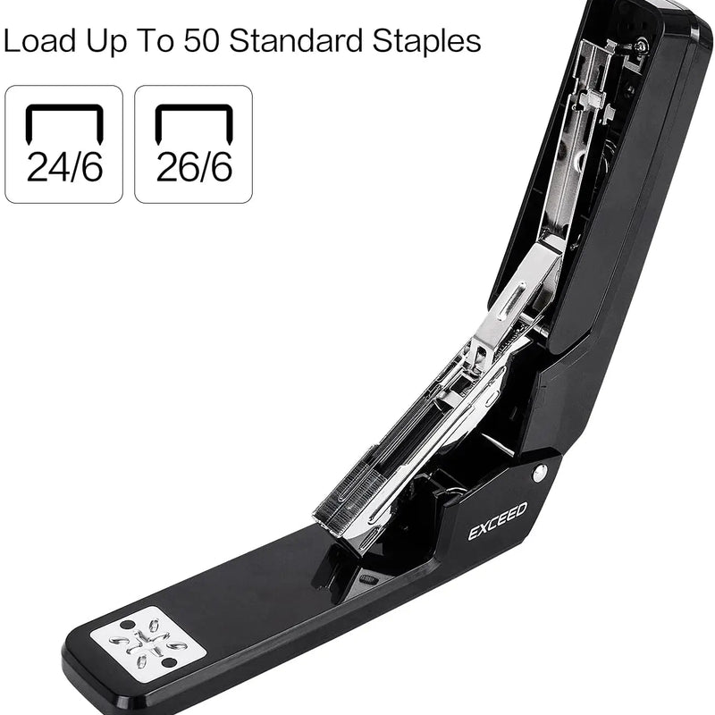 Swing-Arm Swivel Stapler  25 Sheet Capacity 360 Degree Rotate Desktop Staplers For Booklet Or Book Binding Black