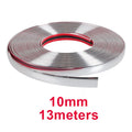 13M Silver Car Moulding Trim Strip Chrome Styling Decoration Tape Auto DIY Protective Sticker 6mm 8mm 10mm 12mm 15mm 20mm 30mm