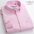S~6XL Cotton Oxford Shirt For Men's Long Sleeve Plaid | SAMAG